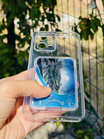 Xiaomi Redmi Note 12 5G Kılıf Şeffaf Kartlıklı Silikon Azn-SetraKart