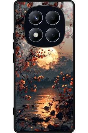 Xiaomi Redmi Note 14 Pro 4G Uyumlu Van Gogh Kırmızı Ağaç Tablo Tasarımlı Parlak Silikon Kılıf