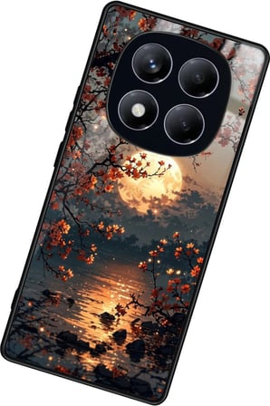Xiaomi Redmi Note 14 Pro 4G Uyumlu Van Gogh Kırmızı Ağaç Tablo Tasarımlı Parlak Silikon Kılıf