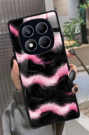Xiaomi Redmi Note 14 Pro 4G Uyumlu Pembe Zebra Tasarımlı Parlak Silikon Kılıf