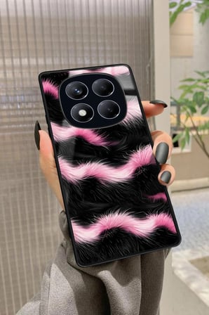Xiaomi Redmi Note 14 Pro 4G Uyumlu Pembe Zebra Tasarımlı Parlak Silikon Kılıf