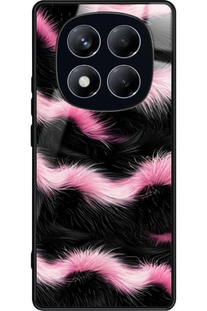 Xiaomi Redmi Note 14 Pro 4G Uyumlu Pembe Zebra Tasarımlı Parlak Silikon Kılıf