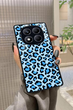 Xiaomi Redmi Note 14 Pro 4G Uyumlu Mavi Leopar Tasarımlı Parlak Silikon Kılıf