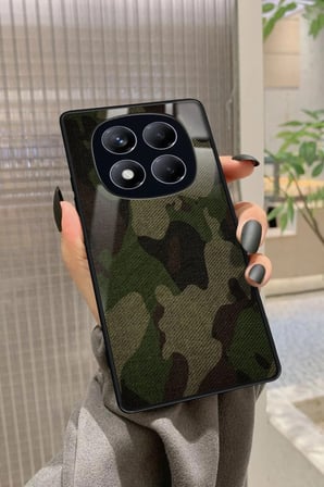 Xiaomi Redmi Note 14 Pro 4G Uyumlu Kamuflaj Tasarımlı Parlak Silikon Kılıf
