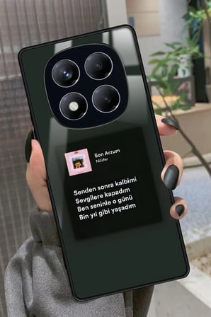 Xiaomi Redmi Note 14 Pro 4G Uyumlu Nilüfer Şarkı Sözü Tasarımlı Parlak Silikon Kılıf