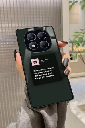 Xiaomi Redmi Note 14 Pro 4G Uyumlu Nilüfer Şarkı Sözü Tasarımlı Parlak Silikon Kılıf