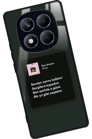 Xiaomi Redmi Note 14 Pro 4G Uyumlu Nilüfer Şarkı Sözü Tasarımlı Parlak Silikon Kılıf