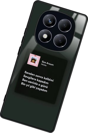 Xiaomi Redmi Note 14 Pro 4G Uyumlu Nilüfer Şarkı Sözü Tasarımlı Parlak Silikon Kılıf