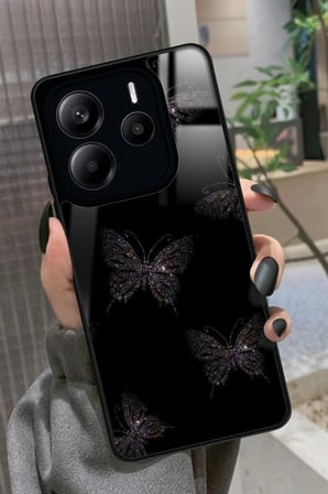 Xiaomi Redmi Note 14 Uyumlu Kelebek Tasarımlı Parlak Silikon Kılıf