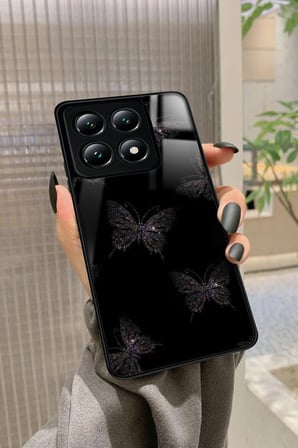 Xiaomi Redmi Note 14 Uyumlu Kelebek Tasarımlı Parlak Silikon Kılıf
