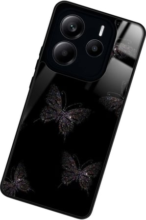 Xiaomi Redmi Note 14 Uyumlu Kelebek Tasarımlı Parlak Silikon Kılıf