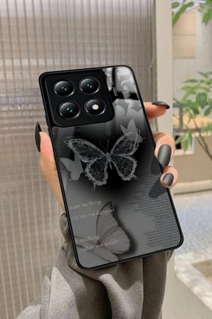 Xiaomi Redmi Note 14 Uyumlu Kelebek Tasarımlı Parlak Silikon Kılıf