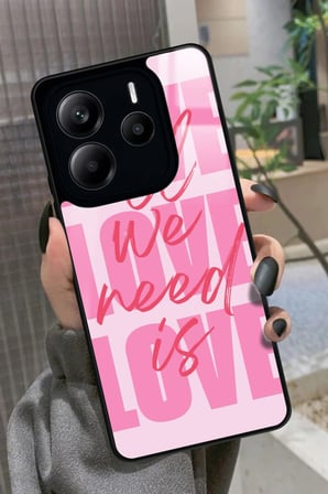 Xiaomi Redmi Note 14 Uyumlu Love Yazılı Parlak Silikon Kılıf