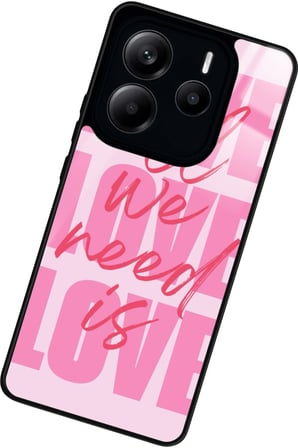 Xiaomi Redmi Note 14 Uyumlu Love Yazılı Parlak Silikon Kılıf