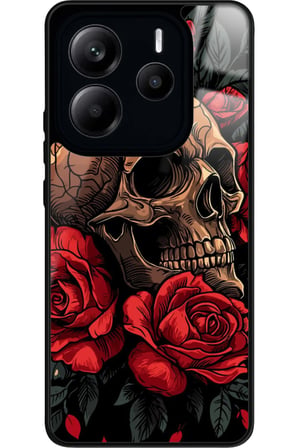 Xiaomi Redmi Note 14 Uyumlu Kurukafa Posteri Tasarımlı Parlak Silikon Kılıf
