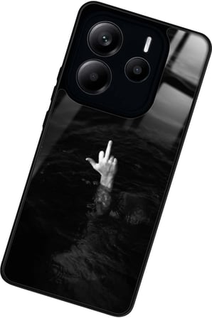 Xiaomi Redmi Note 14 Uyumlu El Haraketi Tasarımlı Parlak Silikon Kılıf