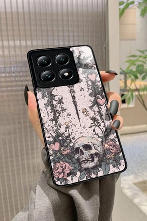 Xiaomi Redmi Note 14 Uyumlu Kurukafa Tasarımlı Parlak Silikon Kılıf