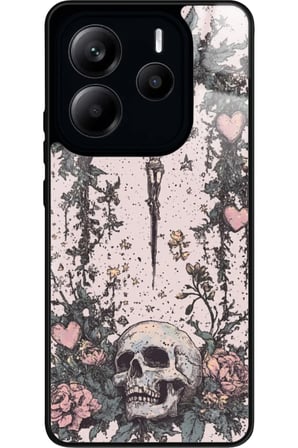 Xiaomi Redmi Note 14 Uyumlu Kurukafa Tasarımlı Parlak Silikon Kılıf