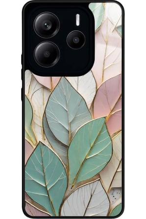 Xiaomi Redmi Note 14 Uyumlu Yaprak Tasarımlı Parlak Silikon Kılıf