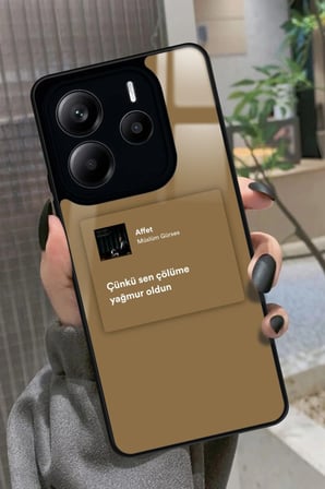 Xiaomi Redmi Note 14 Uyumlu Müslüm Gürses Şarkı Sözü Tasarımlı Parlak Silikon Kılıf