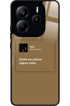Xiaomi Redmi Note 14 Uyumlu Müslüm Gürses Şarkı Sözü Tasarımlı Parlak Silikon Kılıf