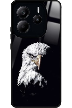 Xiaomi Redmi Note 14 Uyumlu Kartal Tasarımlı Parlak Silikon Kılıf