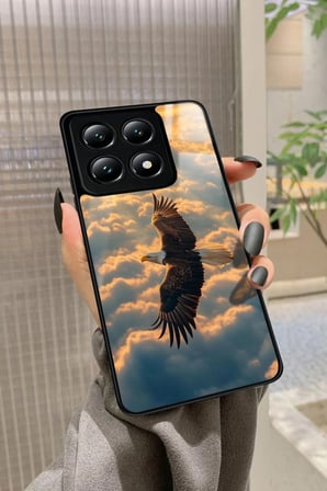 Xiaomi Redmi Note 14 Uyumlu Kartal Tasarımlı Parlak Silikon Kılıf