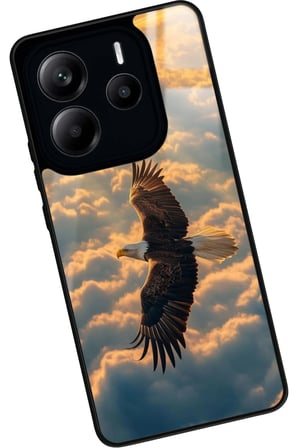 Xiaomi Redmi Note 14 Uyumlu Kartal Tasarımlı Parlak Silikon Kılıf