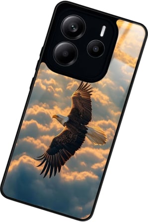 Xiaomi Redmi Note 14 Uyumlu Kartal Tasarımlı Parlak Silikon Kılıf