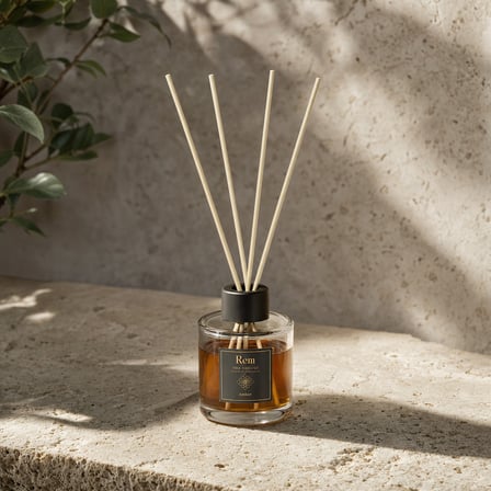 Amber 100 ml Bambu Çubuklu Oda Kokusu – Silindir Oval Yuvarlak Cam Şişe
