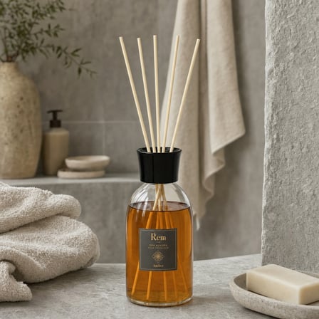Amber 100 ml Bambu Çubuklu Oda Kokusu – Şeffaf Uzun Silindir Cam Şişe