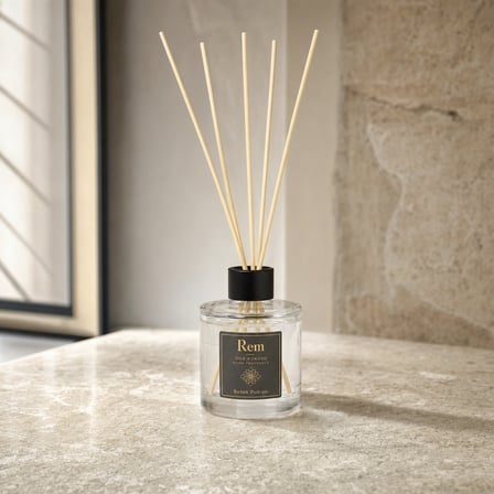 Bebek Pudrası 150 ml Bambu Çubuklu Oda Kokusu – Yuvarlak Silindir Cam Şişe