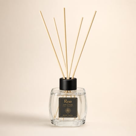 Bebek Pudrası 100 ml Bambu Çubuklu Oda Kokusu – Elmas Model Cam Şişe