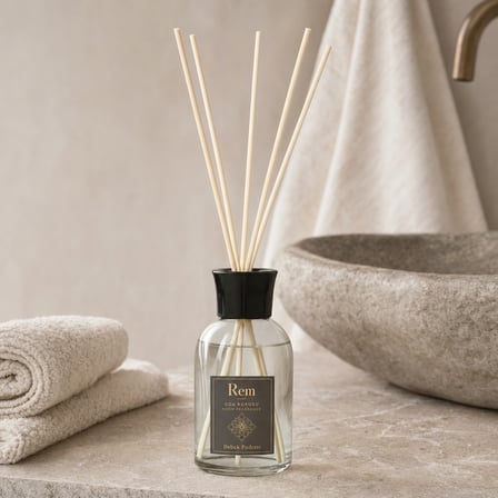 Bebek Pudrası 100 ml Bambu Çubuklu Oda Kokusu – Şeffaf Uzun Silindir Cam Şişe