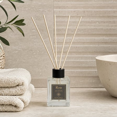 Beyaz Sabun 100 ml Bambu Çubuklu Oda Kokusu – Kare Cam Şişe