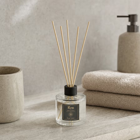 Beyaz Sabun 100 ml Bambu Çubuklu Oda Kokusu – Silindir Oval Yuvarlak Cam Şişe