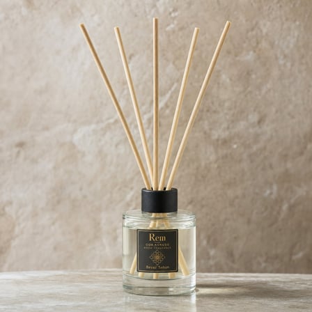 Beyaz Sabun 100 ml Bambu Çubuklu Oda Kokusu – Silindir Oval Yuvarlak Cam Şişe