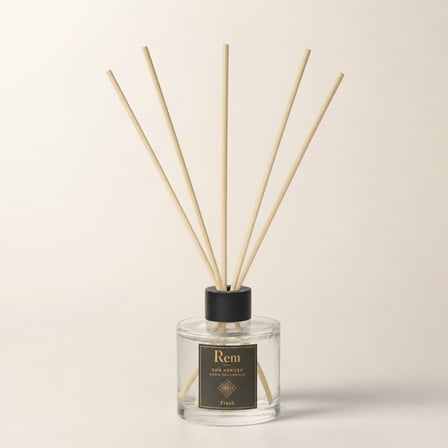 Fresh 150 ml Bambu Çubuklu Oda Kokusu – Yuvarlak Silindir Cam Şişe