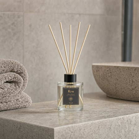Fresh 150 ml Bambu Çubuklu Oda Kokusu – Yuvarlak Silindir Cam Şişe