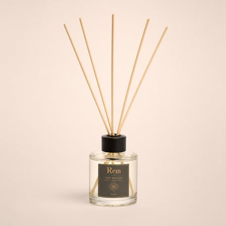 Fresh 100 ml Bambu Çubuklu Oda Kokusu – Silindir Oval Yuvarlak Cam Şişe
