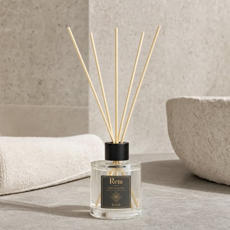 Fresh 100 ml Bambu Çubuklu Oda Kokusu – Silindir Oval Yuvarlak Cam Şişe