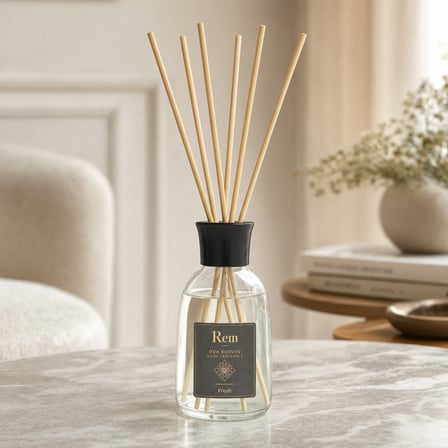 Fresh 100 ml Bambu Çubuklu Oda Kokusu – Şeffaf Uzun Silindir Cam Şişe