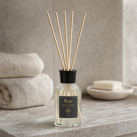 Fresh 100 ml Bambu Çubuklu Oda Kokusu – Şeffaf Uzun Silindir Cam Şişe