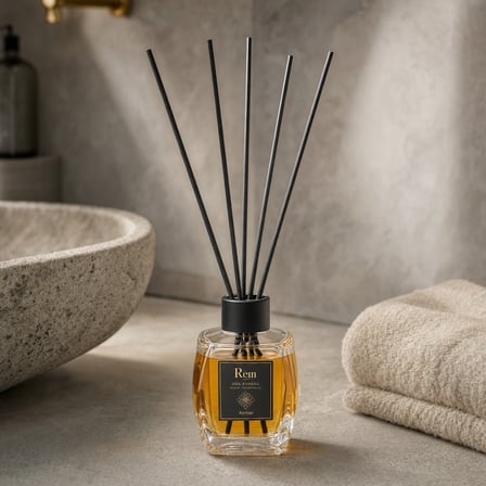 Amber 100 ml Fiber Çubuklu Oda Kokusu – Elmas Model Cam Şişe