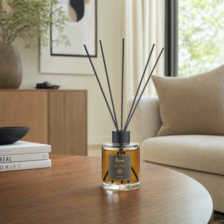 Amber 100 ml Fiber Çubuklu Oda Kokusu – Silindir Oval Yuvarlak Cam Şişe