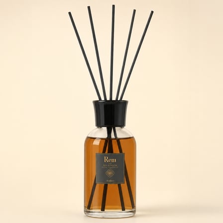 Amber 100 ml Fiber Çubuklu Oda Kokusu – Şeffaf Uzun Silindir Cam Şişe