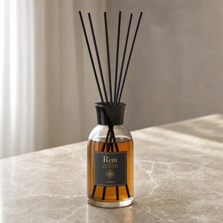 Amber 100 ml Fiber Çubuklu Oda Kokusu – Şeffaf Uzun Silindir Cam Şişe
