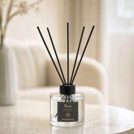 Bebek Pudrası 150 ml Fiber Çubuklu Oda Kokusu – Yuvarlak Silindir Cam Şişe
