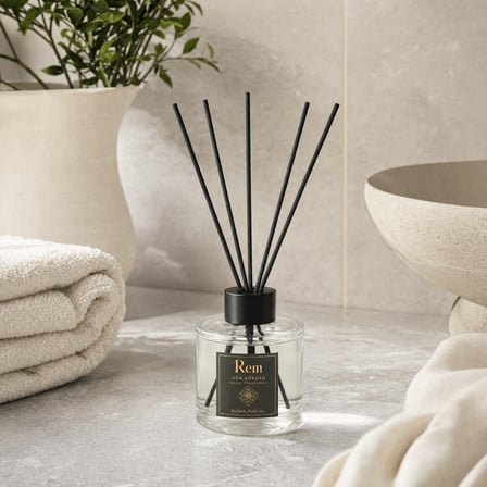 Bebek Pudrası 150 ml Fiber Çubuklu Oda Kokusu – Yuvarlak Silindir Cam Şişe