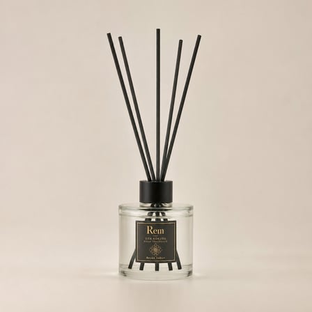 Beyaz Sabun 150 ml Fiber Çubuklu Oda Kokusu – Yuvarlak Silindir Cam Şişe
